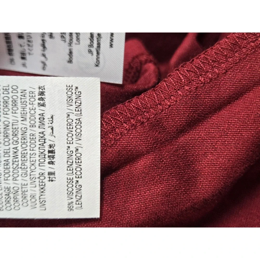 Boden Bunched Bardot Red Off Shoulder Maxi Dress Lenzing 12R NEW